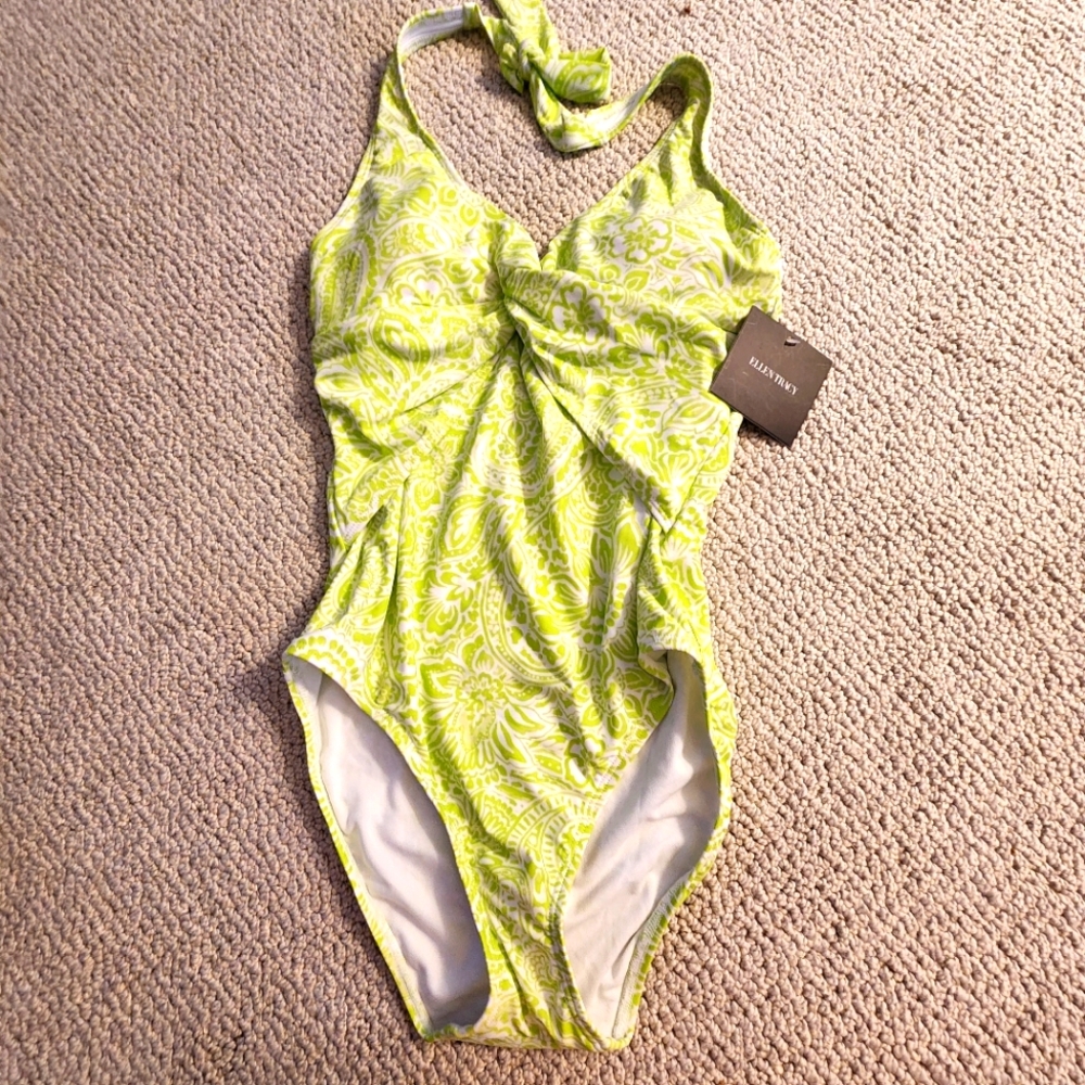 Ellen Tracy Lime Green Women Swimwear. Hygienic Liner Included. NWT - Picture 1 of 5